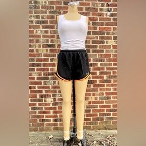 Nike Dri-Fit Tempo Running Shorts | Women’s Medium, Black with Orange Detailing